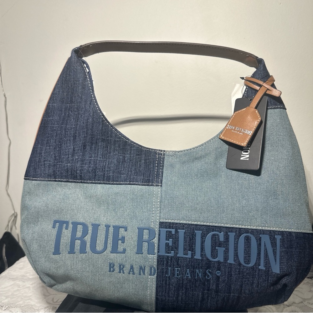 True Religion Patchwork Denim Hobo Bag